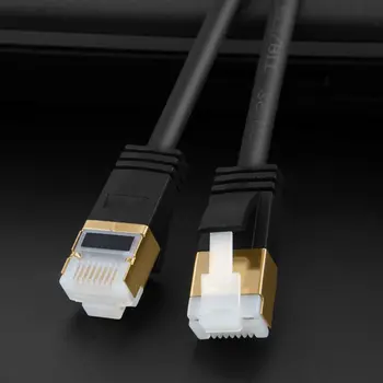 Ultra Slim RJ45 Cat7 Ethernet Cablu Patch 50UGold Placat cu SSTP Cablu de Rețea de până la 10 Gigabit Lățime de Bandă de 500 MHZ Profil Scăzut Plug