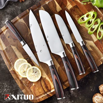 XITUO cuțit de bucătărie Ascuțit seturi de cuțit Bucătar-șef Mare de carbon, din oțel inoxidabil, cutit Santoku Cleaver Feliere cuțit Acasă cel Mai bun Instrument de Bucatarie