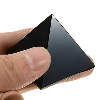 1 buc Nou Sosire Naturale Energia Reiki Negru Obsidian Piramida de Cristal de Vindecare de Protecție pentru Biroul de Acasă Decorare Birou