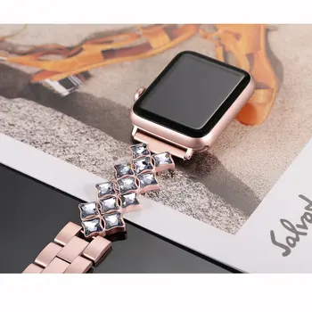 Pentru Apple Watch band 38/42mm 40mm 44mm iWatch trupa femei brățară cu Diamante apple watch Serie SE 6 5 4 3 2 curea din Otel Inoxidabil