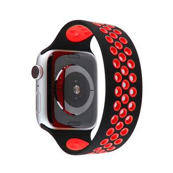 Potrivit pentru Apple silicon trupa ceas Iwatch Se / 6 / 5 / 4321 generație singur inel de culoare două elastic ceas sport band