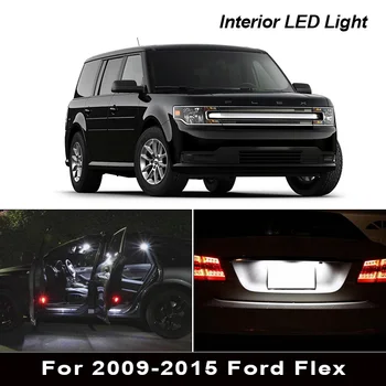 12 Piese Masina Alba de Interior Becuri cu LED-uri Pachet Kit Pentru Perioada 2009-Ford Flex Harta torpedou, Portbagaj Cupola de lumină de inmatriculare