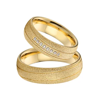 Vest DRAGOSTE Alianțe căsătorie cuplu inele de nuntă pentru bărbați și femei, Aur Galben Emery umplut moda bijuterii inel