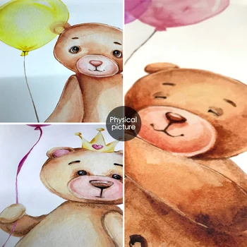 Baloane colorate Decorative de Vinil Autocolante de Perete Pentru Camere de Copii Drăguț Urs pentru Copii Autocolante de Perete Home Decor Camera de zi