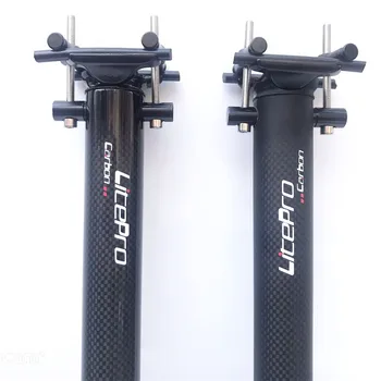 LP litepro K3 Plin Fibra de Carbon Seatpost 33.9 mm*580mm Biciclete Pliabile 412 Carbon Seat Tube Ultralight 280g