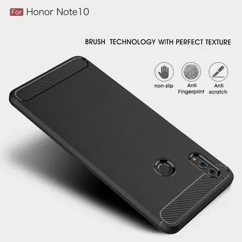 Fibra de Carbon Caz Pentru Huawei Honor Nota 10 Caz Plin Moale TPU Silicon Cover Pentru Huawei Honor V10 Onoarea 10 Lux Cazul