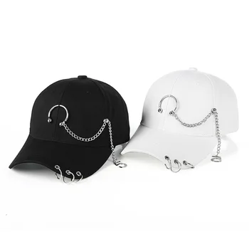 Lanț inel de Craniu Broderie Snapback de Moda Sport, Pălării de Panama Unisex din Bumbac în aer liber Șapcă de Baseball Pentru Bărbați și Femei Capac