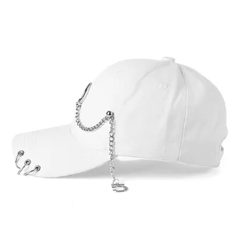 Lanț inel de Craniu Broderie Snapback de Moda Sport, Pălării de Panama Unisex din Bumbac în aer liber Șapcă de Baseball Pentru Bărbați și Femei Capac