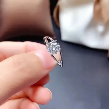 Trosnituri moissanite inel de piatră prețioasă pentru femei bijuterii inel de logodna pentru nunta real 925 inel argint cadou de ziua stil nou