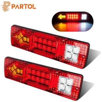 LED-Trailer Indicator luminos Oprire Inversă Tailight Dreptunghi Roșu Galben Alb Pentru Camioane Utes Rulote Rulote, Autobuze Dube