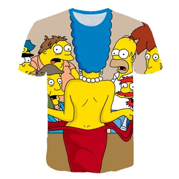 Noi Baieti T Shirt Streetwear Maneci Scurte T-shirt Desene animate Simpson Tricou Enfant Haine pentru Copii