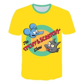 Noi Baieti T Shirt Streetwear Maneci Scurte T-shirt Desene animate Simpson Tricou Enfant Haine pentru Copii