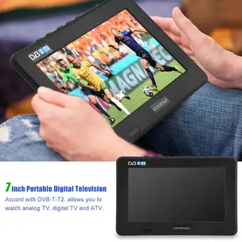 LEADSTAR 7inch DVB-T-T2 16:9 HD Digital Analog TV Portabil Televizor Color Player pentru Masina Acasa pentru Priza UK