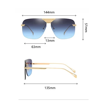 AOZE2020 de moda de Lux fără ramă pătrată stil pilot unisex supradimensionat ochelari de soare cool brand popular de design Casual ochelari de soare UV400
