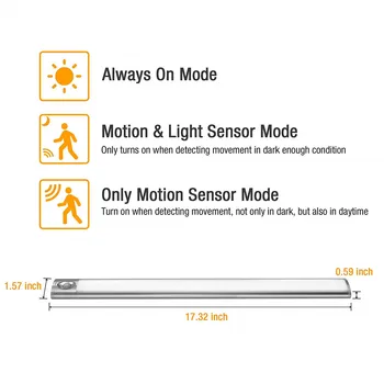 USB Reîncărcabilă Mișcare Senzor de Lumină Dulap 15/33/93 CONDUS În Cabinetul din Aluminiu Lumina Lumina de Noapte pentru Cămară banc de lucru cu Dulap