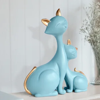 Rășină Cat Miniaturi, Figurine Decorative Animale desktop cadou cat statuia ornamente acasă decorare casa camera de zi accesorii