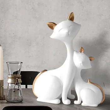 Rășină Cat Miniaturi, Figurine Decorative Animale desktop cadou cat statuia ornamente acasă decorare casa camera de zi accesorii
