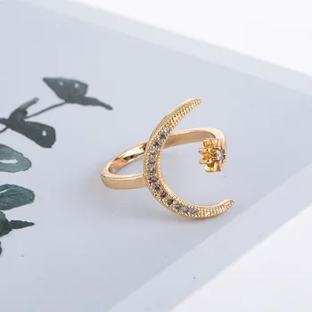 Noua moda doamnelor bijuterii inel de Semiluna creative exagerare deschidere inel de logodnă, aniversare de nunta inel