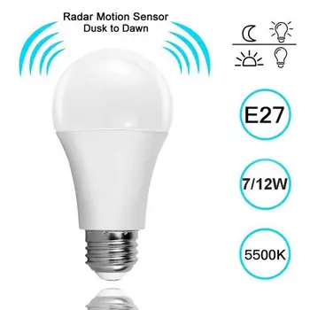 E27 Senzor Radar Ambientală senzor de Mișcare PIR 5/7/9/12W LED lumina reflectoarelor Bec Glob de Lumină Lampă de crăciun Candelabre de anul nou smart home