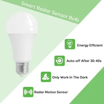 E27 Senzor Radar Ambientală senzor de Mișcare PIR 5/7/9/12W LED lumina reflectoarelor Bec Glob de Lumină Lampă de crăciun Candelabre de anul nou smart home