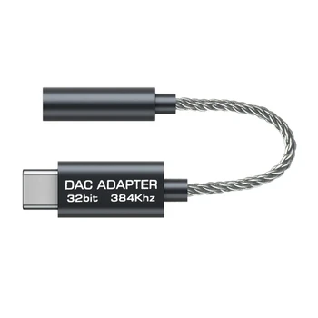 USB-C pentru Căști de 3,5 mm Adaptor Hi-Fi 384KHz/32Bit Tip C Portabil Amplificator pentru Căști DAC pentru IPAD PRO, Huawei, Xiaomi