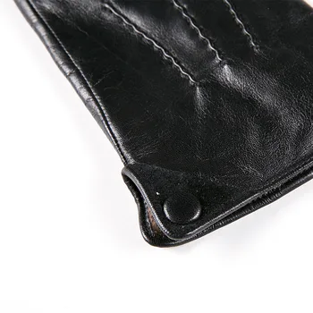 Gours de Iarnă Autentică Mănuși de Piele Barbati Negru piele de Capra de Conducere Deget Mănuși New Sosire Brand de Moda Mănuși de Cald GSM028