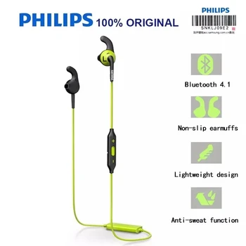 Original Philips SHQ6500 Guler Bluetooth Căști fără Fir, Căști Bas Impermeabil cu Cască cu Microfon pentru Iphone X