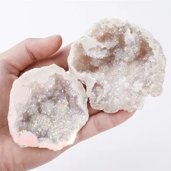 1BUC Naturale de Cuarț Geode Placare în Culori pline de culoare Agat Pietre de Cristal de Energie Piatră Material Decor Acasă
