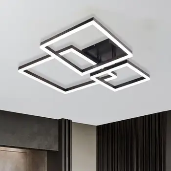 LED-uri Acrilice Moderne Lumini Plafon 96W LED 3 Pătrate de Metal Plafon de iluminat pentru Sufragerie Living