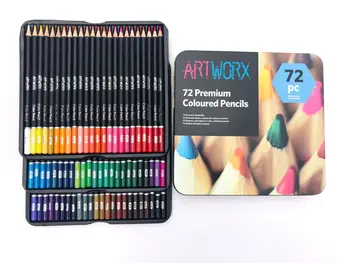 72 de culoare plumb cutie de fier / creion de culoare set / pictura set de papetărie / artă/ creioane colorate / arta creion