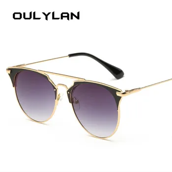 Oulylan Rotund ochelari de Soare pentru Femei Brand de Lux Ochelari de Soare Doamnelor Clasic Oglindă a Crescut de Aur Shades ochelari de soare UV400 Ochelari de sex Feminin