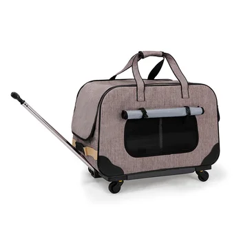 H1 Super Respirabil animale de Companie pliere cărucior cu patru roți câine box cat valiza sac respirabil închis Maneta Panoramică Luminator