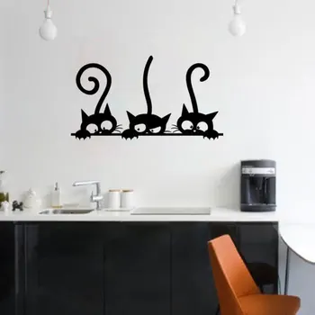 Creative Autocolante de Perete Pentru Bucătărie Drăguț Pisici Amuzante Vinil Decal Fierbinte Vinde picturi Murale rezistent la apa Auto-adeziv Deco CK10