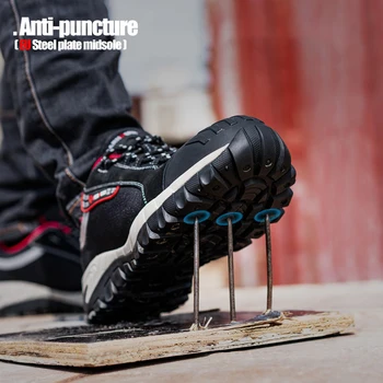 LARNMERM Siguranță Pantofi Pantofi de Lucru din Oțel Tep Confortabil Respirabil Usoare de Constructii Depozit Fabrica de Pantofi de Protecție