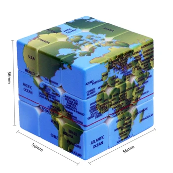 3x3x3 Pământ Model Cub Magic Speed Puzzle Cub pentru Creier de Formare pentru Adulți Copii Jucându-Kit
