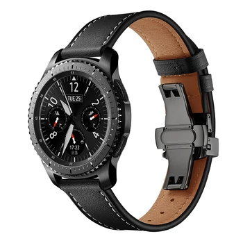 Curea din piele pentru Samsung Galaxy watch 46mm de Viteze S3 Frontieră/Clasic 22mm trupa fluture cataramă de ceas inteligent brățară accesorii