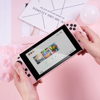 Roz Girly Caz de Protecție Pentru Nintendo a Comuta Complet Controler Shell Hard Cover NS Joc Cutie de Caz Pentru Nintendo Accesorii Întrerupător de