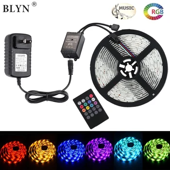 BLYN WIFI Banda LED 5050 RGB 5M 10M 2M Impermeabil Bandă Diodă TV Benzi de Lumină de Muzică Bluetooth Telecomanda IR Alimentare