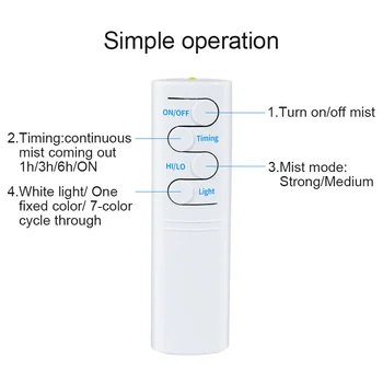 KBAYBO 550ml ulei esențial difuzor de aer umidificator lemn alb de control de la distanță aromoterapie filtru de ceață LED lumina de noapte pentru acasă