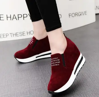 De Primăvară De Moda Noua Platforma Tenisi Slip-On Înălțime Creșterea Platforma Adidasi Femei Pantofi De Lumină Femei