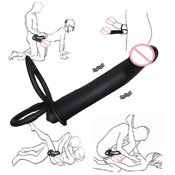 Silicon Dubla Penetrare Penis Vibrator Strap on Vibrator Vibrator Anal Plug Masaj de Prostata Anal Plug Jucarii Sexuale pentru Barbati Sexo