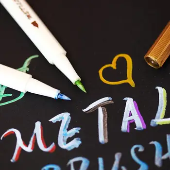 STA 10 Culori Mult Metalice Marker DIY Scrapbooking Meserii Perie Moale Pen Art Marker Pentru Papetărie, Rechizite Școlare