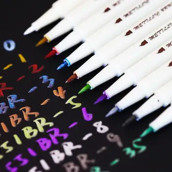 STA 10 Culori Mult Metalice Marker DIY Scrapbooking Meserii Perie Moale Pen Art Marker Pentru Papetărie, Rechizite Școlare