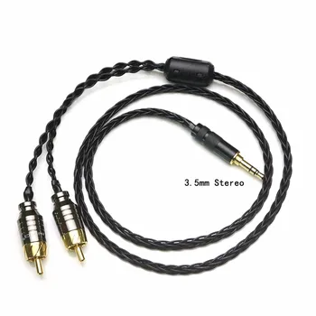 Audiocrast 2.5/3.5/4.4 mm Echilibrat de sex Masculin la 2 RCA de sex Masculin Splitter Cablu Audio 24AWG OCC Argint placat cu Cablu pentru căști Player