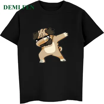 Tamponare Pug Animal, Tricouri Vara Câine de Desene animate pentru Bărbați T-Shirt O-gat Maneci Scurte Tricou Hip Hop Teuri 4XL 5XL Plus Dimensiune