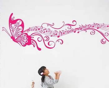 DIY Autocolant Perete Muzica Fluture Vinil Decalcomanii de Perete Amovibil Autocolante pictura Murala pentru Camera de zi Dormitor Decor Acasă