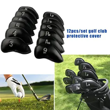 12BUC/Set Golf Club Capac de Protecție Golf Fier Capac PU Cue Acoperi Manșon de Protecție