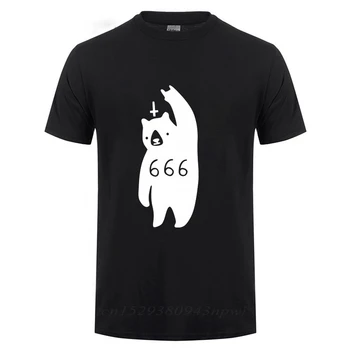 666 Urs Satana Tricou Pentru Bărbați Moda cu maneci Scurte O-Neck Bumbac Casual Homme Hip Hop Swag Tricou Tricou de Vara Topuri Tee