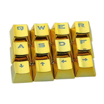12pcs Joc USB Universal Keycap Birou Placat cu Aur Profil Scăzut Tastatura Mecanica Iluminata Durabil Accesoriu rezistent la apa de Îndepărtare