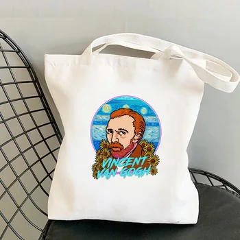 Van Gogh cumparaturi geanta shopper bolsas de tela bolsa geantă de mână sac pliabil șir personalizat